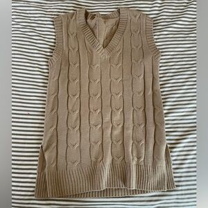Beige sweater vest dress